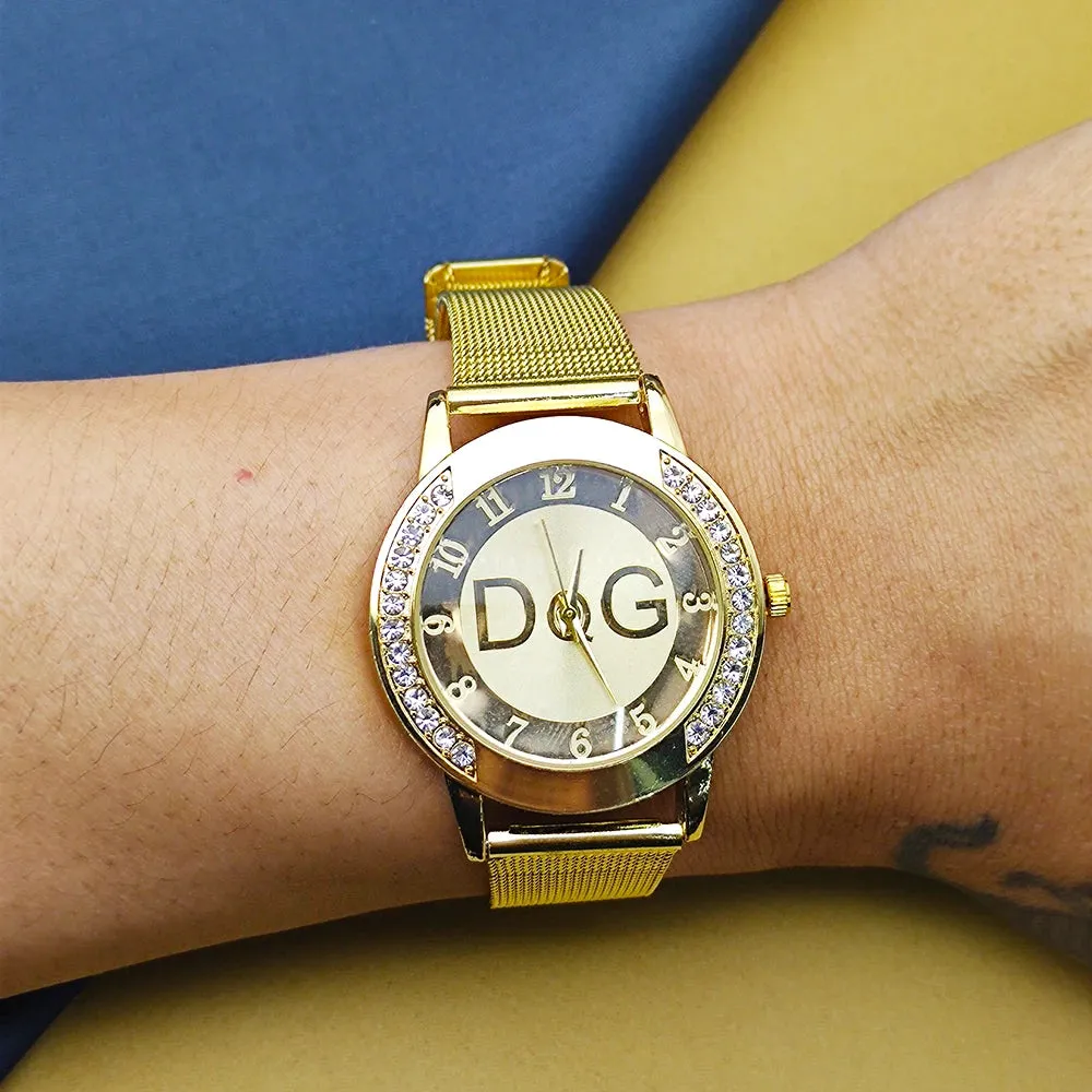 2023 Hot Sale European Fashion Watch Women Luxury Brand DQG Quartz Watch Reloj Mujer Casual Stainless Steel Ladies Clock