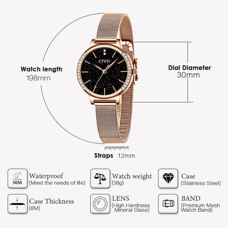 8115C | Quartz Women Watch | Mesh Band