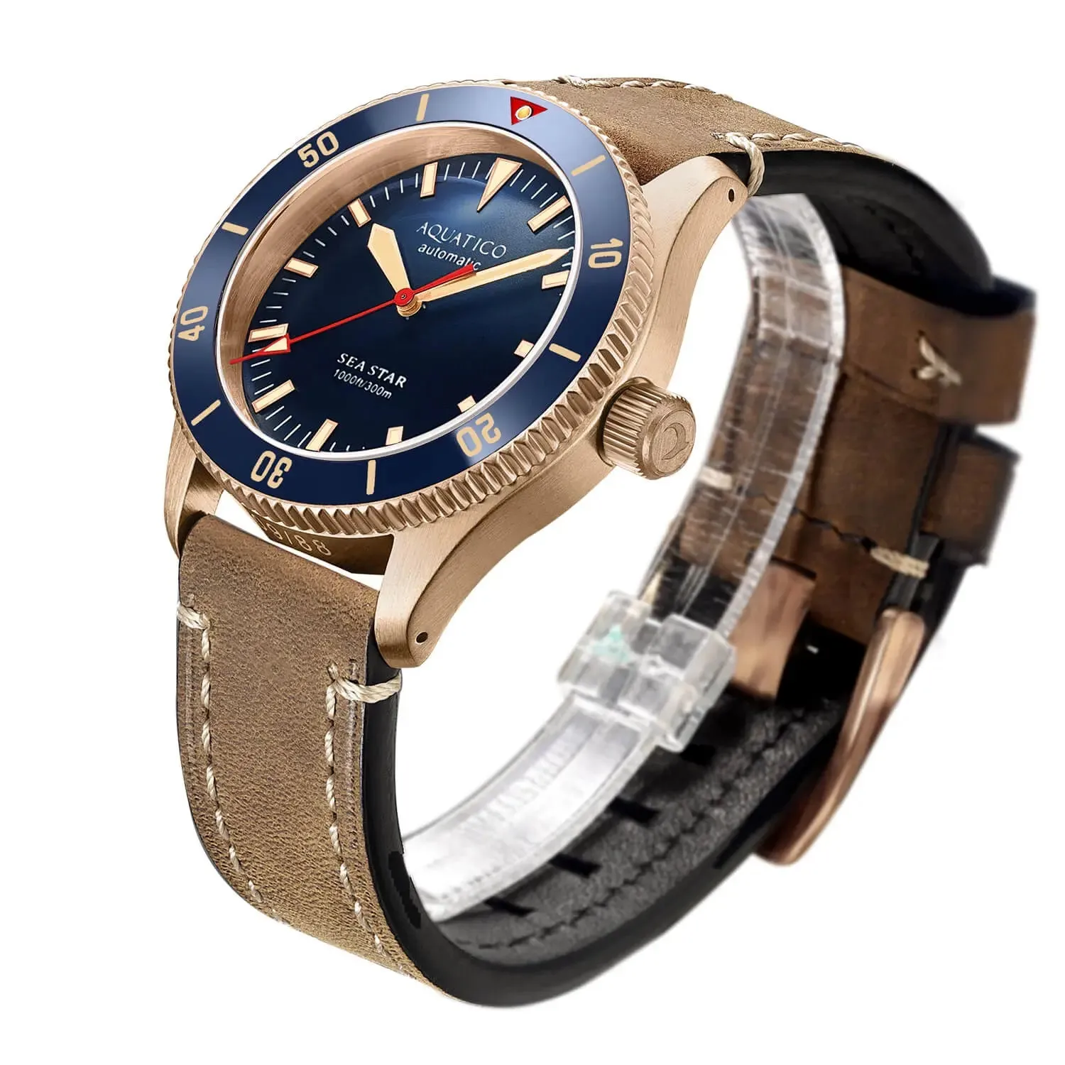 Aquatico Bronze Sea Star Blue Dial Watch (Sellita sw200-1 No Date)