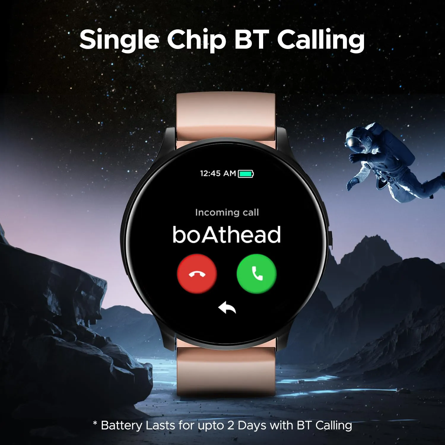 boAt Lunar Orb with 1.45" AMOLED Display, BT Calling, DIY Watch Face Studio, Coins, Crest App Health Ecosystem, Live Cricket & Football Scores, IP67, Smart Watch for Men & Women(Cherry Blossom)
