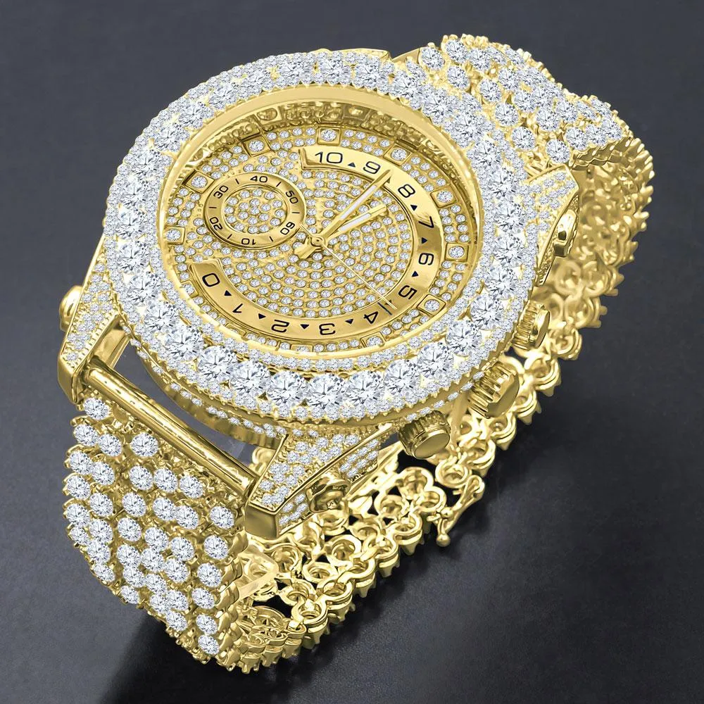 Bustdown Triple Bezel Chunky Band CZ Iced Out Watch