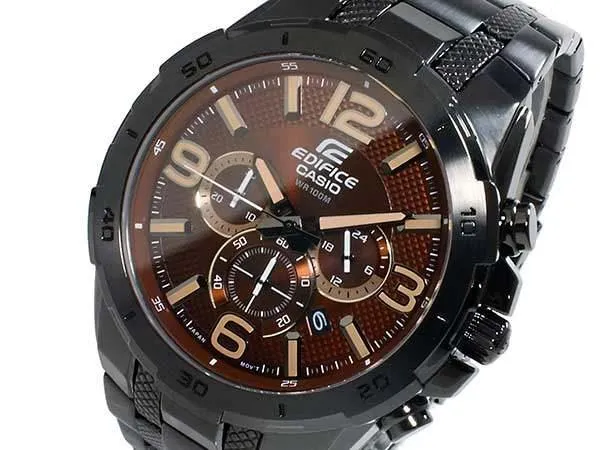 CASIO Edifice quartz Chrono Watch EFR-538BK-5A Black Stainless steel