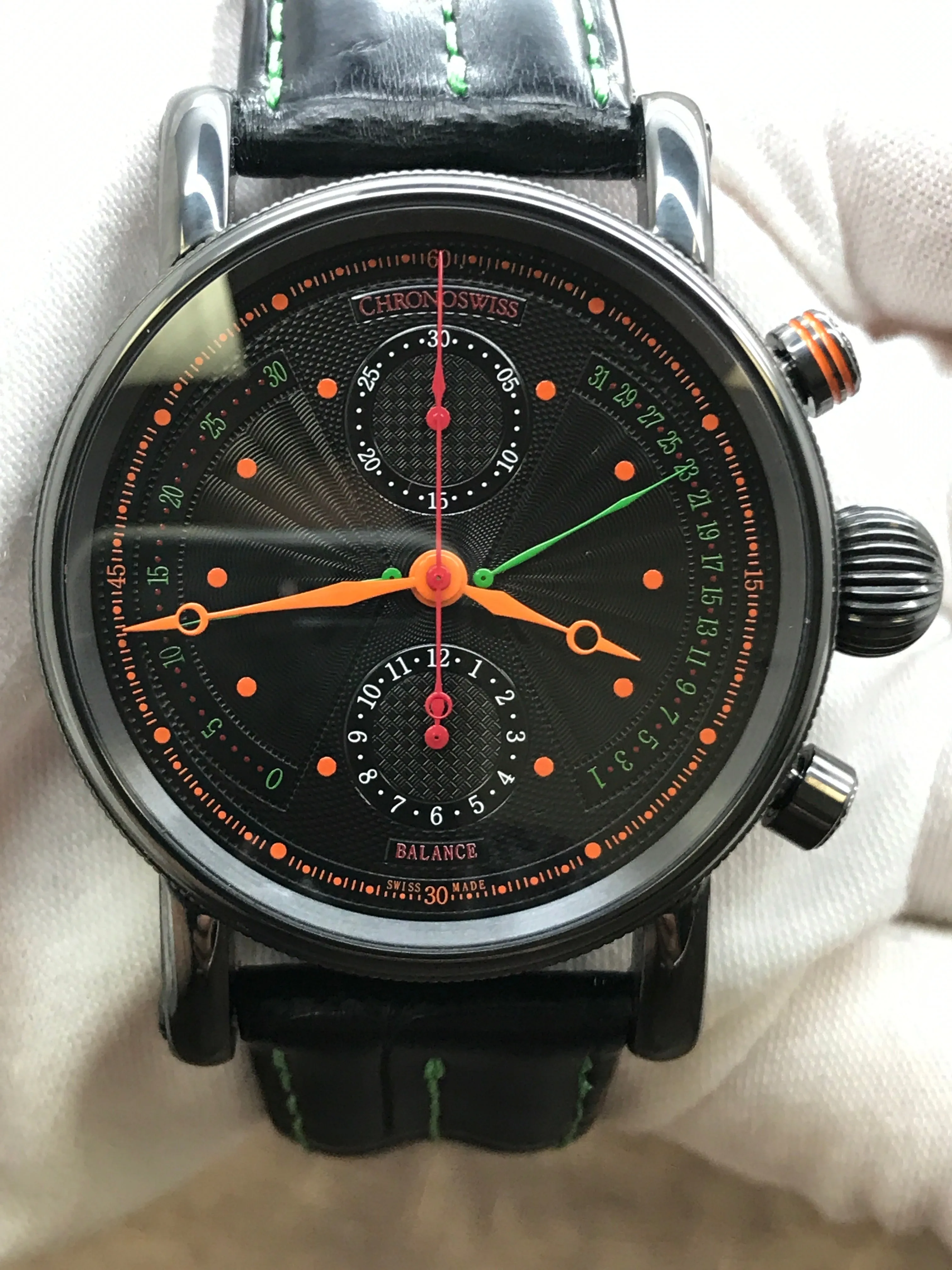 Chronoswiss Flying Regulator Chronograph CH7542-45 Black Dial Automatic Men's Watch