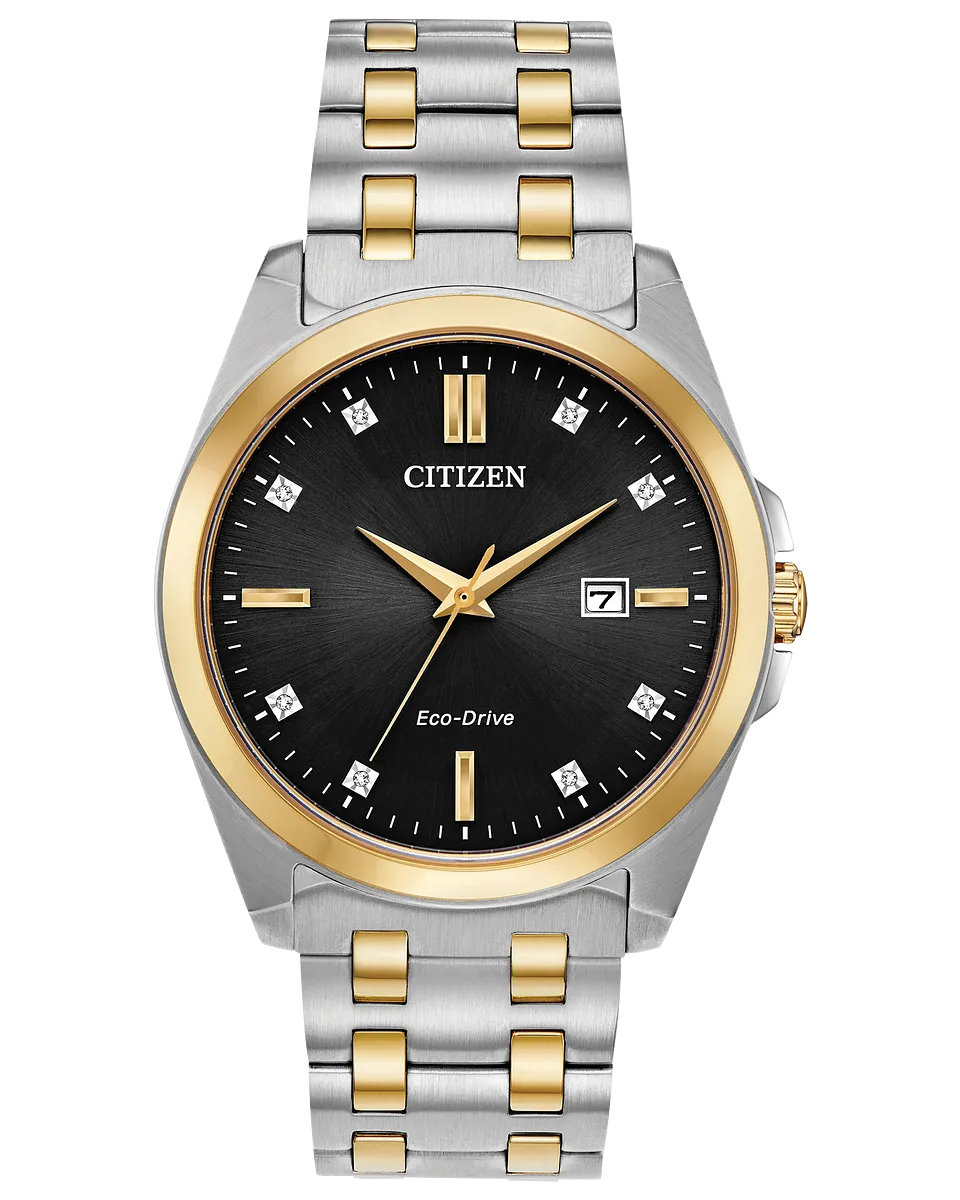 Citizen Corso Silver and Gold With Black Dial Dress Watch BM7107-50E