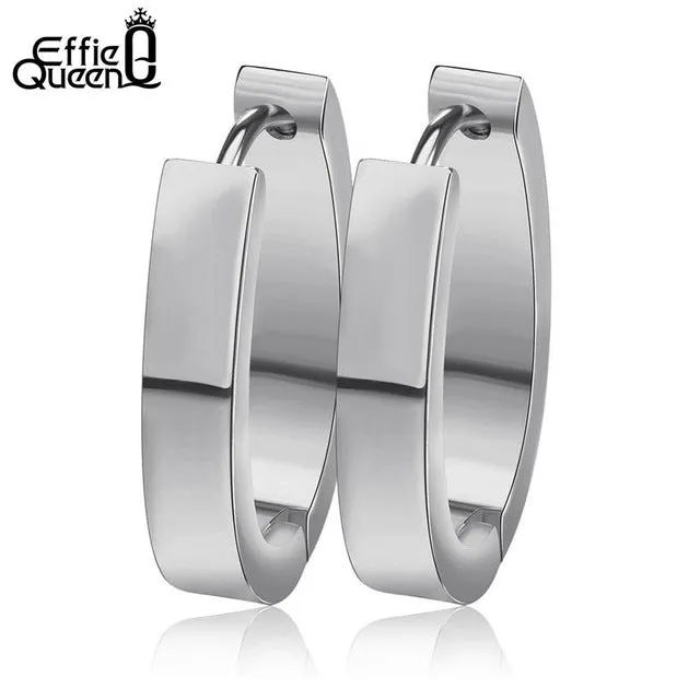 Effie Queen High Quality 316 L Stainless Steel Earrings for Women Perfect Polished Circle Stud Earrings Trendy Jewelry IE17