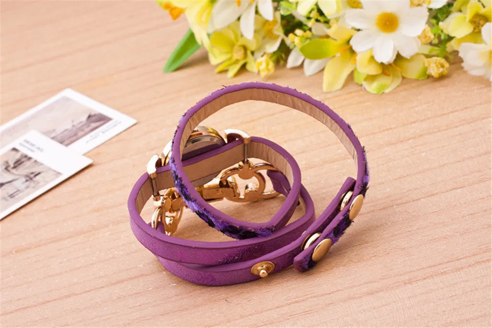 Fashion Casual Long Leather Strap watches Women Popular Jewelry Ethnic Style Surround the Wrist Quartz Watch Clock 8 Colors