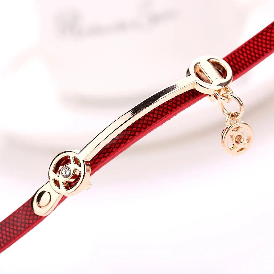 Fashion Style Leather Casual Bracelet Watch Wristwatch Women Dress Watches Long Leather Bracelet Watch