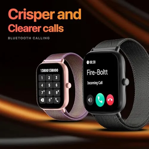 Fire-Boltt Ninja Call Pro Max 51.05mm (2.01 inch) Display Smart Watch, Bluetooth Calling, 120  Sports Modes, Health Suite, Voice Assistance (Black SS)