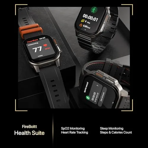 Fire-Boltt Snapp Smart Watch, Selfie Camera, 4G Nano-SIM Slot, 54.1mm AMOLED Display, Play Store- Unlimited apps, 1000mAh Battery, 2GB/4GB RAM   16GB/64GB ROM (Black Storm)
