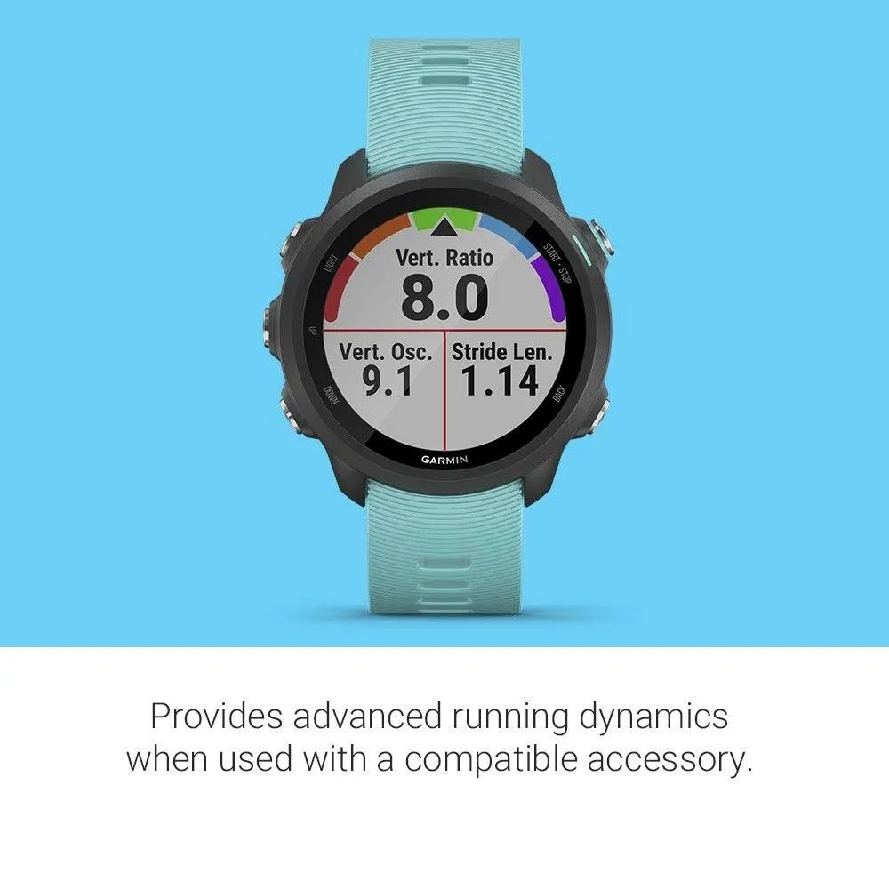 Garmin Forerunner 245 Music GPS Aqua Silicone Band Digital Dial Running Smart Watch - 010-02120-22