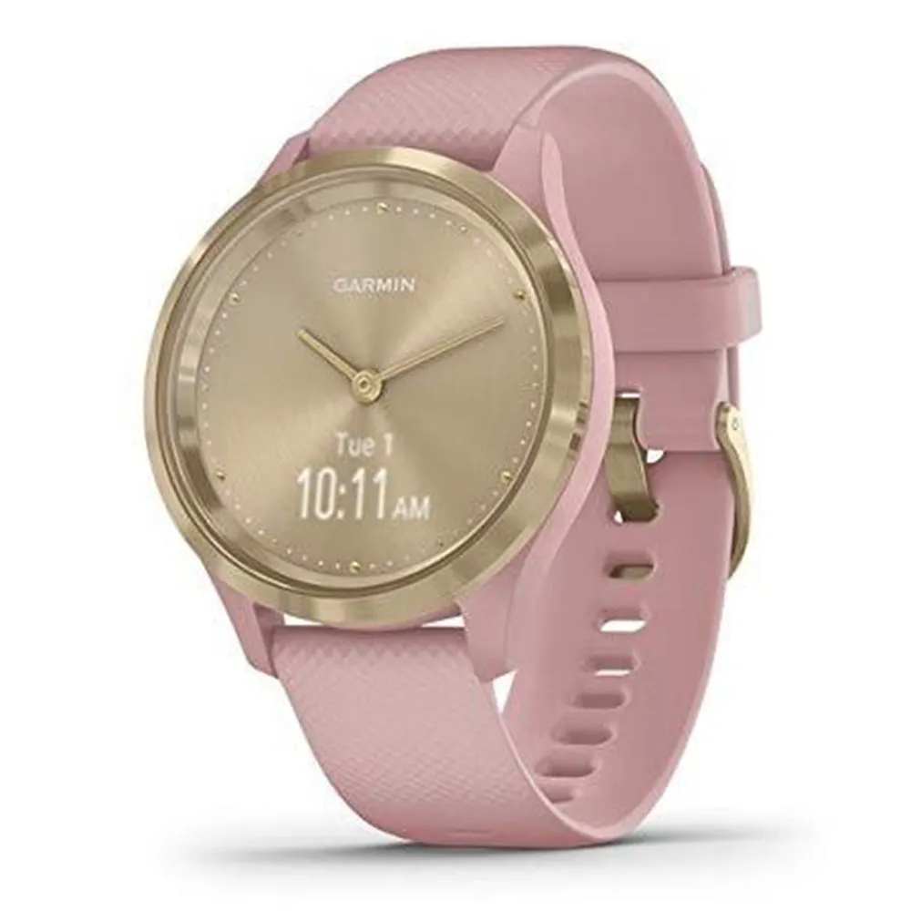 Garmin vivomove 3S Pink Silicone Band Gold Digital Dial Hybrid Smart Watch - 010-02238-01