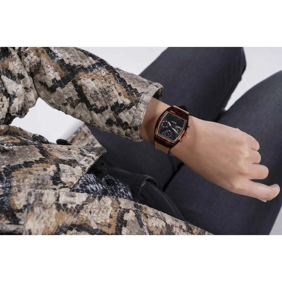 Guess Trend 35.5 mm Size White Dial Women Chronograph Watch - GW0306L3