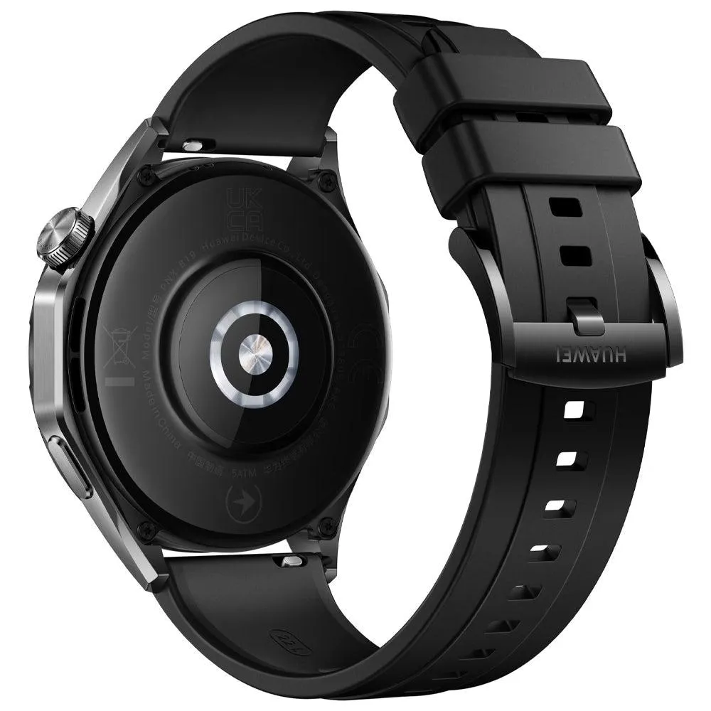 Huawei Watch GT 4 PNX-B19 (46mm - GPS) Black Stainless Steel Case With Black Fluoroelastomer Strap