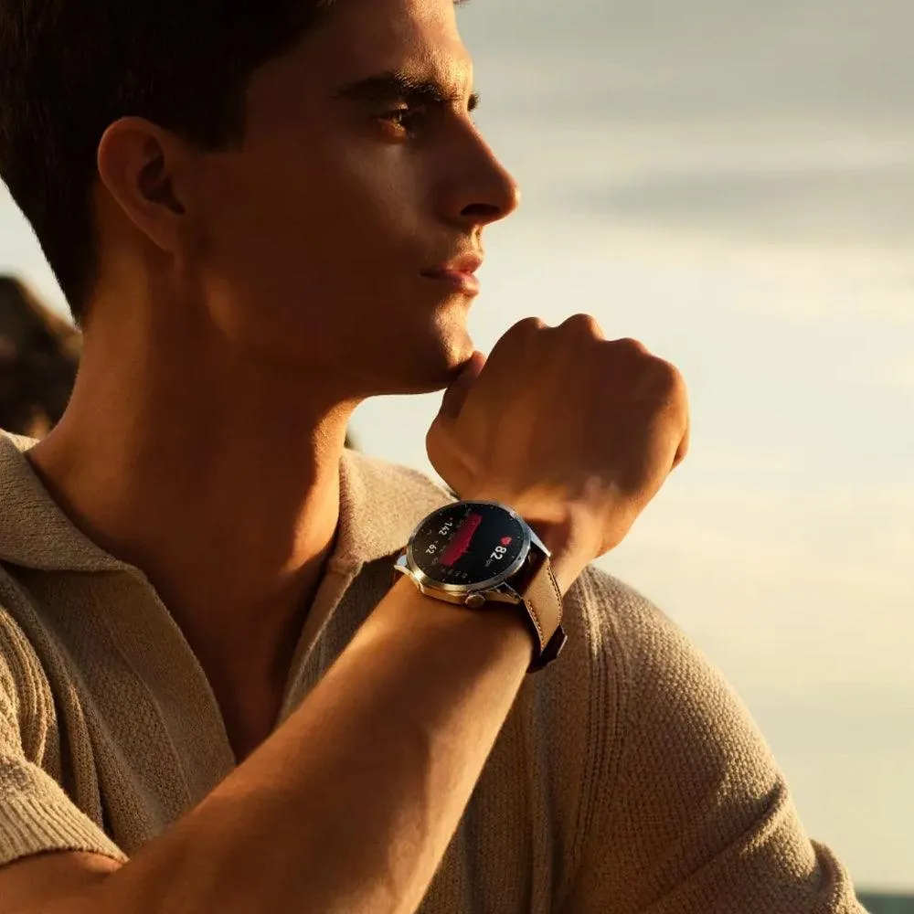 Huawei Watch GT 4 PNX-B19 (46mm - GPS) Black Stainless Steel Case With Black Fluoroelastomer Strap
