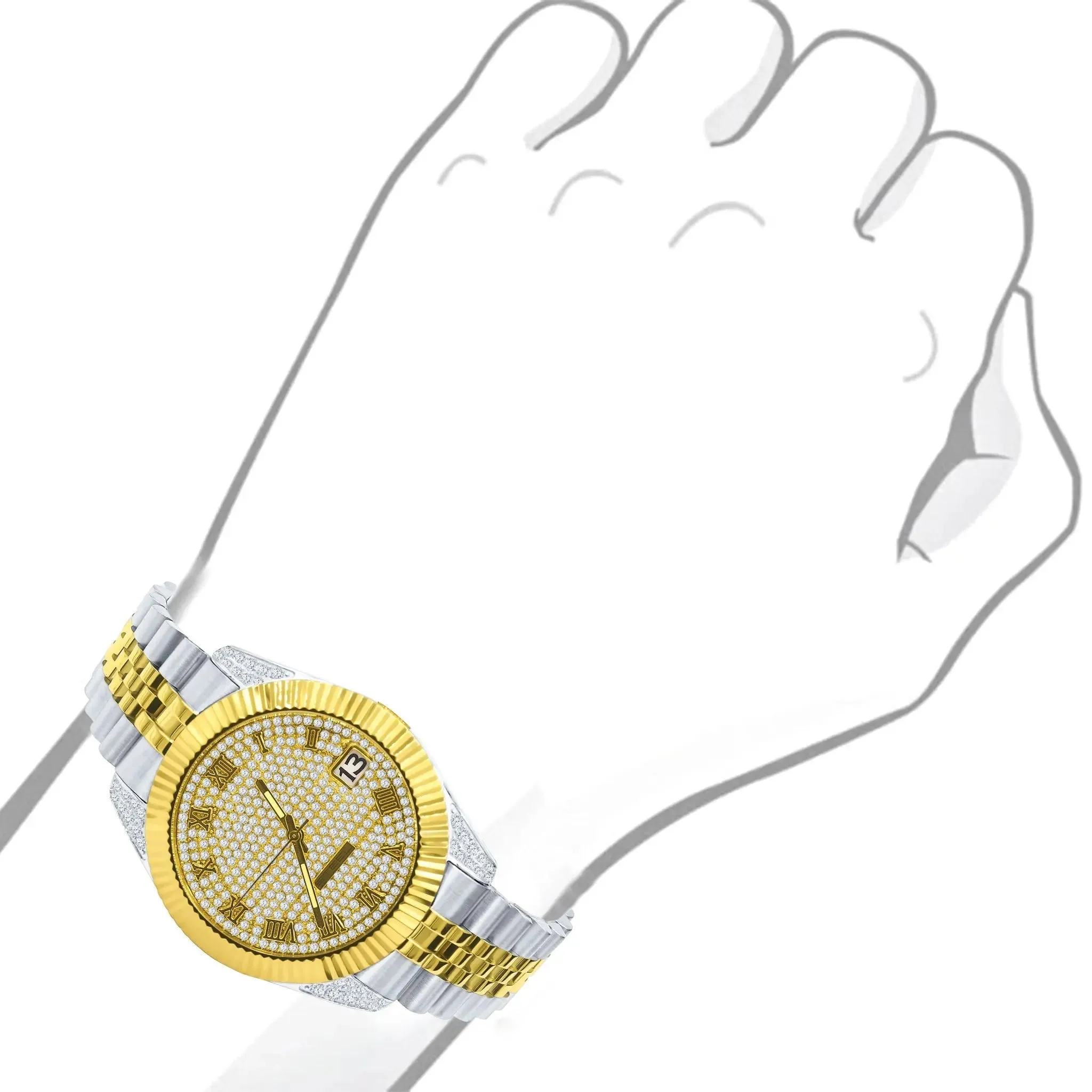 LUXE GLAMOUR CUBIC ZIRCON WATCH