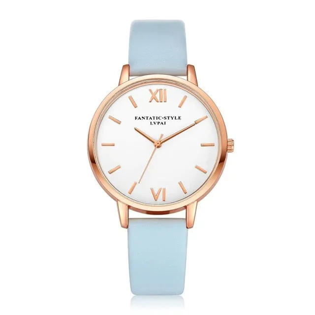 Lvpai Brand Rose Gold Luxury High Quality Casual Geneva Leather Strap Women Watches Bracelet Ladies Clock Hour Quartz Watch