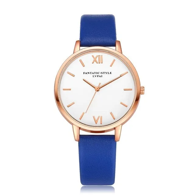 Lvpai Brand Rose Gold Luxury High Quality Casual Geneva Leather Strap Women Watches Bracelet Ladies Clock Hour Quartz Watch