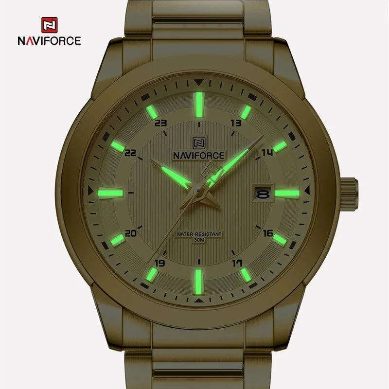 NAVIFORCE NF8029 New Luxury Men Watches Business Luminous Date Clock Stainless Steel Waterproof Male Quartz Wristwatches Reloj Hombre