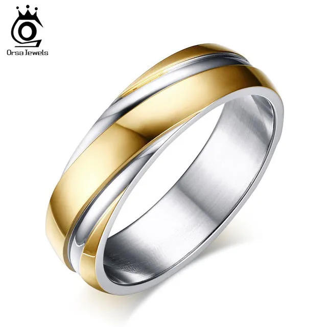 ORSA JEWELS 2017 New Fashion Daily Wear Rings Top Quality Lead & Nickel Free Black Color Stainless Steel Men Party Rings OTR60