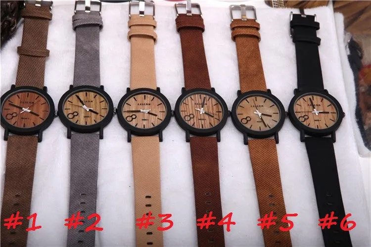 Simulation Wooden Relojes Quartz Men Watches Casual Wooden Color Leather Strap Watch Wood Male Wristwatch Relogio Masculino