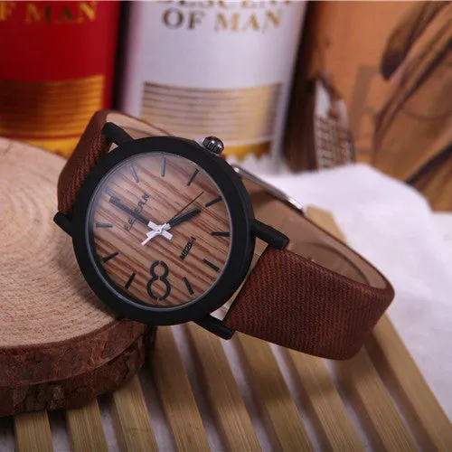 Simulation Wooden Relojes Quartz Men Watches Casual Wooden Color Leather Strap Watch Wood Male Wristwatch Relogio Masculino
