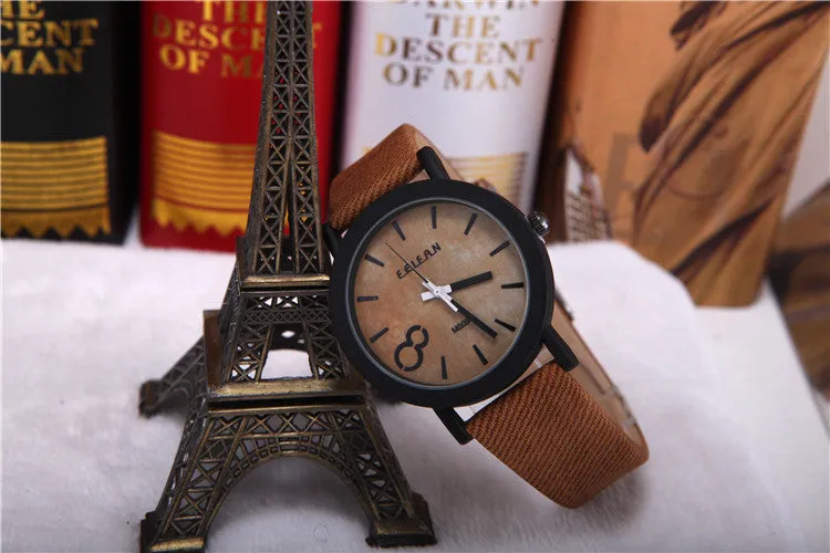 Simulation Wooden Relojes Quartz Men Watches Casual Wooden Color Leather Strap Watch Wood Male Wristwatch Relogio Masculino
