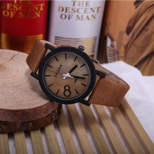 Simulation Wooden Relojes Quartz Men Watches Casual Wooden Color Leather Strap Watch Wood Male Wristwatch Relogio Masculino