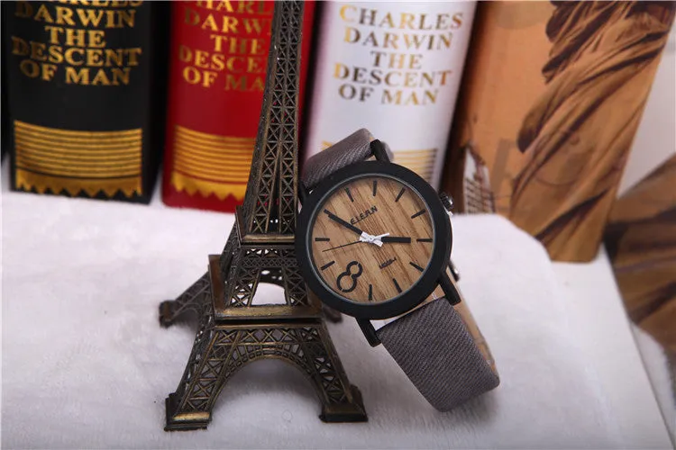 Simulation Wooden Relojes Quartz Men Watches Casual Wooden Color Leather Strap Watch Wood Male Wristwatch Relogio Masculino