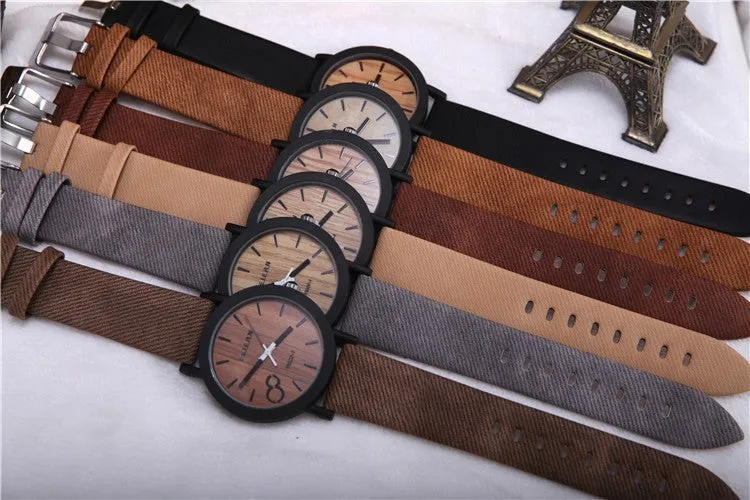 Simulation Wooden Relojes Quartz Men Watches Casual Wooden Color Leather Strap Watch Wood Male Wristwatch Relogio Masculino