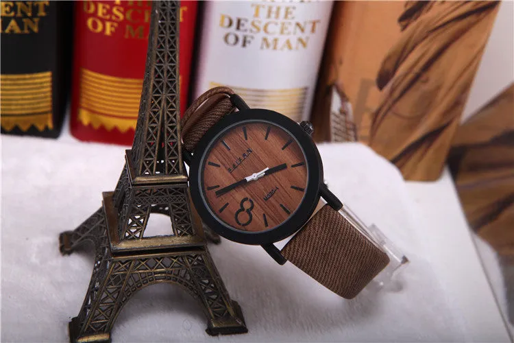 Simulation Wooden Relojes Quartz Men Watches Casual Wooden Color Leather Strap Watch Wood Male Wristwatch Relogio Masculino