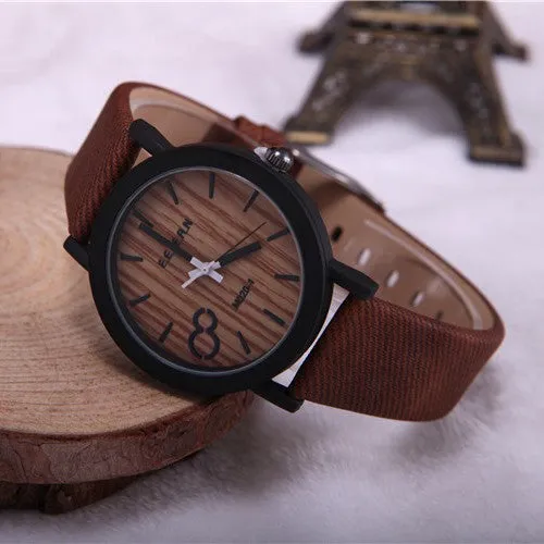 Simulation Wooden Relojes Quartz Men Watches Casual Wooden Color Leather Strap Watch Wood Male Wristwatch Relogio Masculino